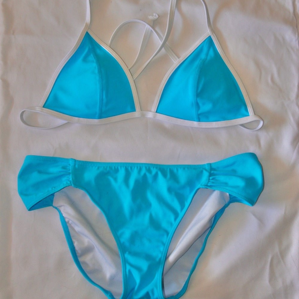 Blue Victoria’s Secret Pink string bikini
